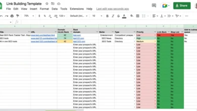 Backlink strategy template for SEO planning and link building