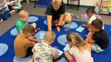 Teacher explaining lessons in a continuous curriculum school