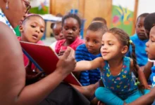 teacher conducting early childhood curriculum jobs remote lesson for children