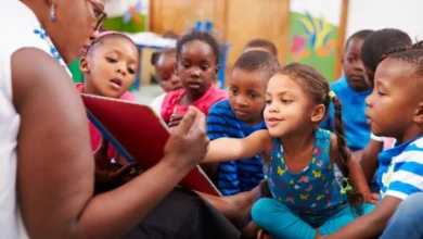 teacher conducting early childhood curriculum jobs remote lesson for children