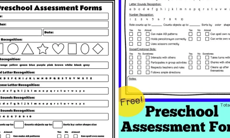 free preschool assessment checklist for teachers guide