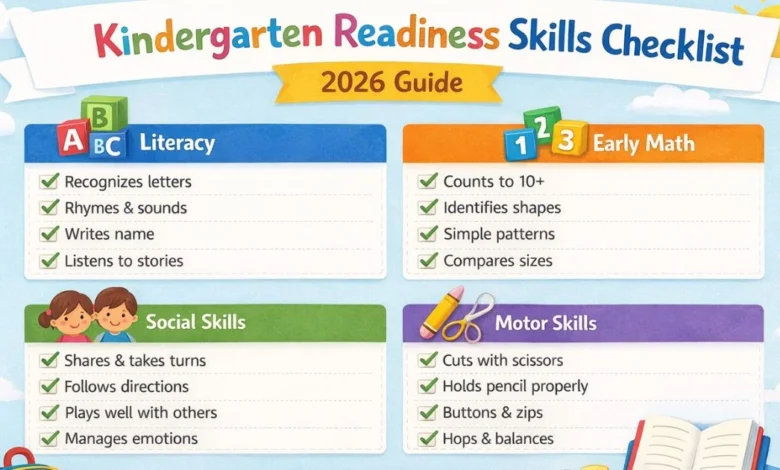 Kindergarten readiness skills checklist 2026