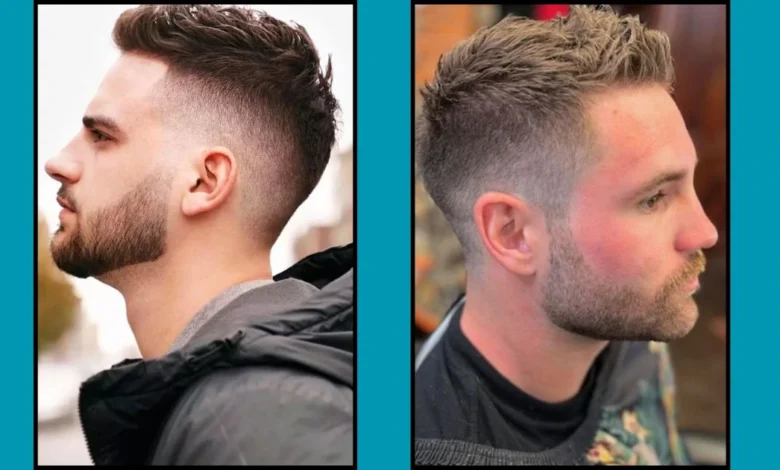 classic men’s crew cut haircut with short sides