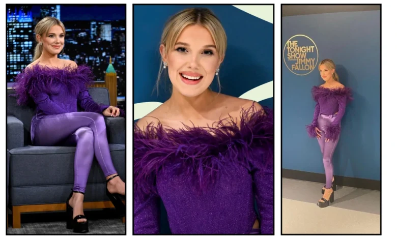 millie bobby brown purple pants