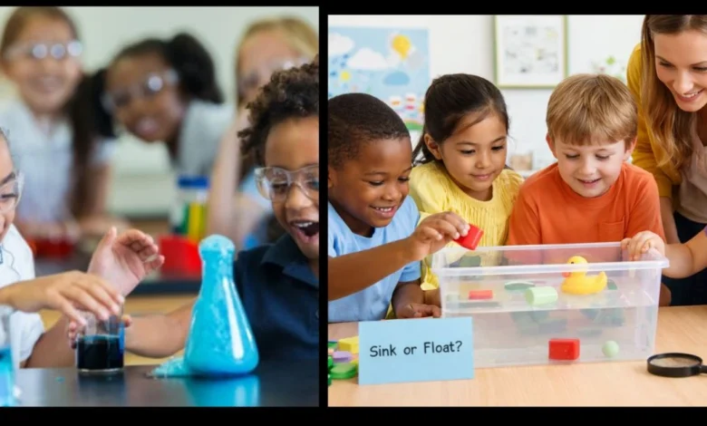 Science Curriculum for Kindergarten hands-on science experiment in classroom