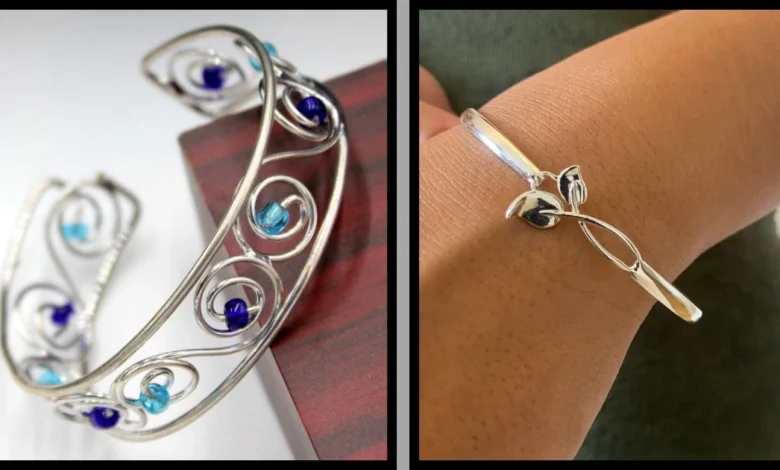 sterling silver hinged bangle bracelet for women