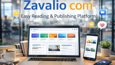 Zavalio com platform on laptop and smartphone for reading and publishing content