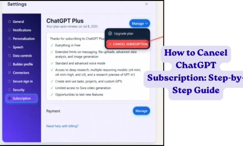 how to cancel chatgpt subscription full guide