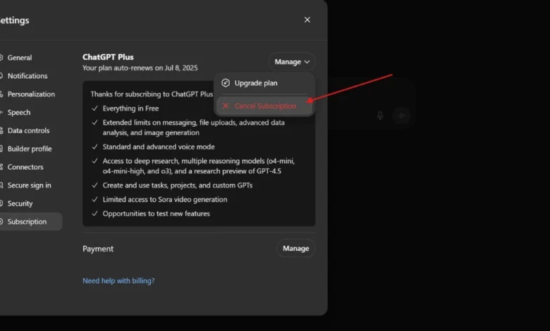 how to cancel chatgpt subscription full guide