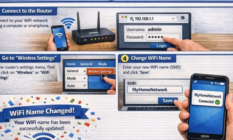 Step by step guide on how to change wifi name in router settings