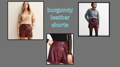 burgundy leather shorts for womens